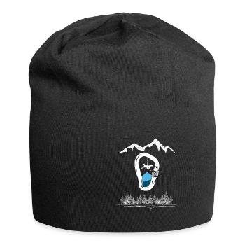 Karabiner - Klettern, Bouldern, Berge, Alpen - Jersey-Beanie - Schwarz - Vorne