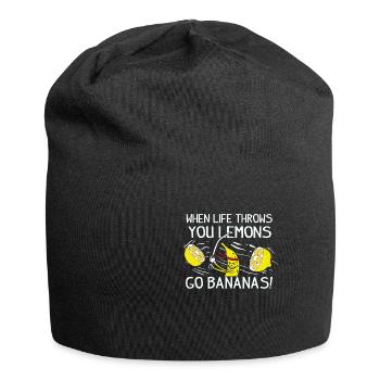Banane Zitronen Leben Gelb Motivation Geschenk - Jersey-Beanie - Schwarz - Vorne