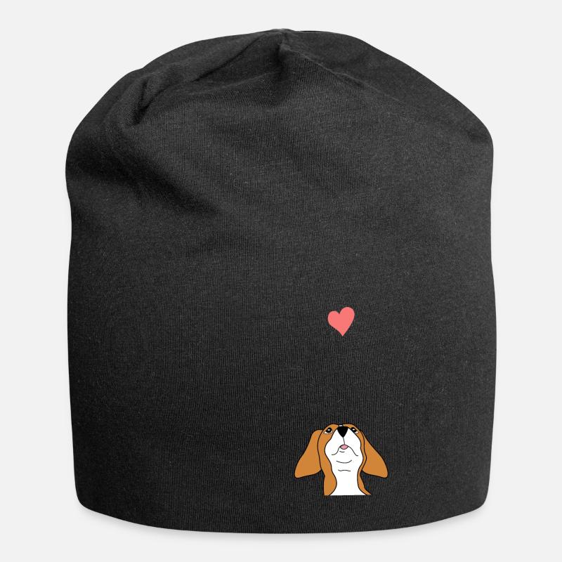 Beagle Mama Lover Geschenk Mädchen - Jersey-Beanie - Schwarz