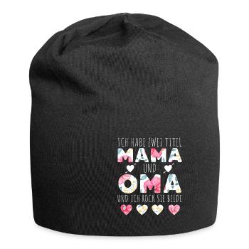 Ich Habe Zwei Titel Mama Und Oma - Jersey-Beanie - Schwarz - Vorne