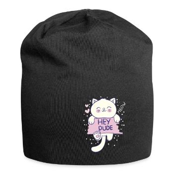 MEOW HEY DUDE - Jersey Beanie - black - Front