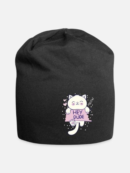 MEOW HEY DUDE - Bonnet en jersey - noir