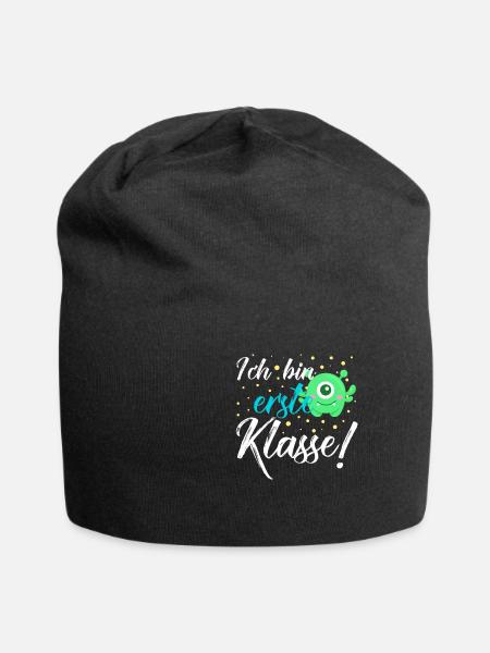 Ich bin erste Klasse - Einschulung, Erstklässler - Jersey-Beanie - Schwarz