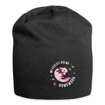 Axolotl student schoolgirl enrollment elementary school - Jersey Beanie - black - Front