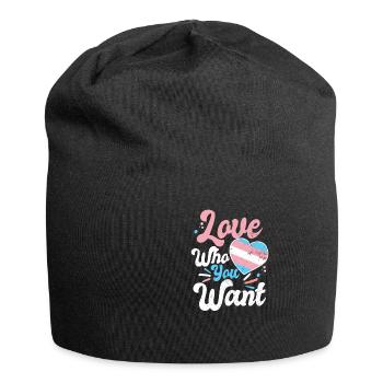 Transgender-Herz-Liebe, die Sie Geschenk wünschen - Jersey-Beanie - Schwarz - Vorne