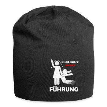 Bald unter neuer Führung, JGA Bräutigam, Heirat - Jersey-Beanie - Schwarz - Vorne