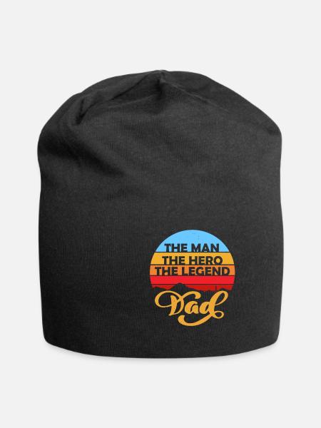 Dad The Man The Hero The Legend Father's Day - Jersey Beanie - black