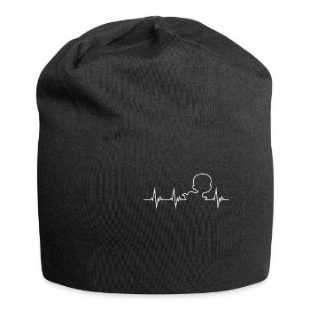 Herzschlag mit Baby I Liebe Eltern Mutter Kinder - Jersey-Beanie - Schwarz - Vorne