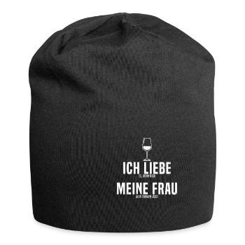 Wine drinker lovers wine festival wife gift - Jersey Beanie - black - Front