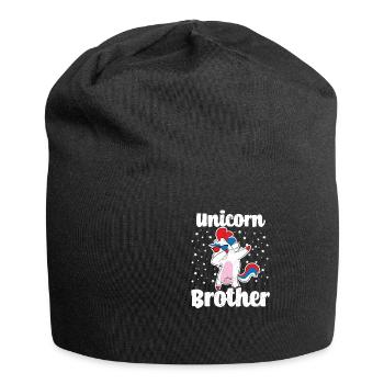 Bro Einhorn, das Bruder-Geschenk abtupft - Jersey-Beanie - Schwarz - Vorne