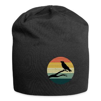 GORGEOUS HALLOWEEN RETRO BLACK RAVEN BIRD - Jersey Beanie - black - Front