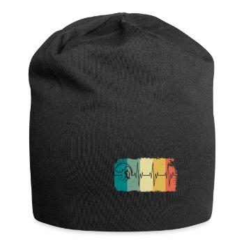 Surfer Herzschlag Surfen vintage surfer heartbeat - Jersey-Beanie - Schwarz - Vorne