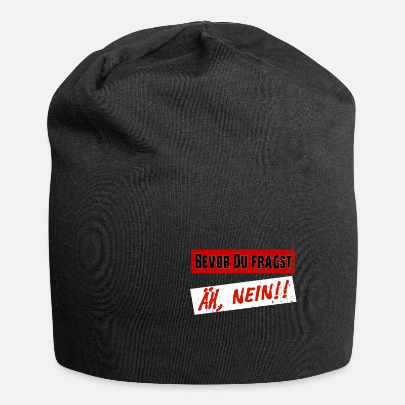 Bevor Du fragst - Äh, Nein! - Jersey-Beanie - Schwarz