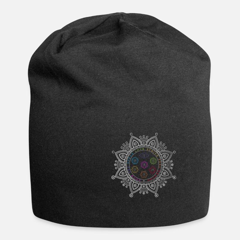 7 chakras, corps et aura en équilibre, yoga - Bonnet en jersey - noir