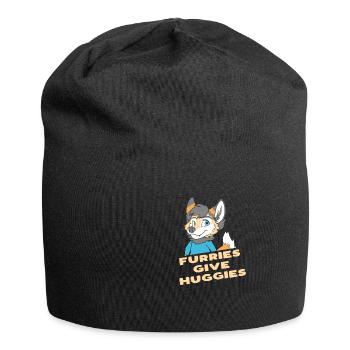 Furries Give Huggies Furry Fandom Fursuit Hugs - Jersey Beanie - black - Front