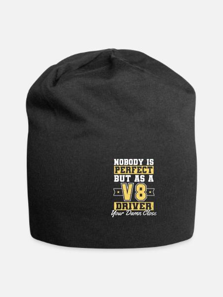 V8 Engine Nobody Is Perfect Gift - Jersey Beanie - black
