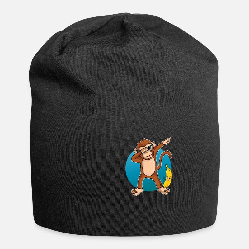 Dabbing Affe Dab Tanz Banane Geschenk Geburtstag - Jersey-Beanie - Schwarz