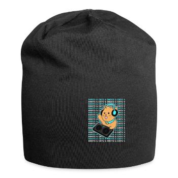 Katze DJ-Stiefel und Katzen-Geschenk - Jersey-Beanie - Schwarz - Vorne