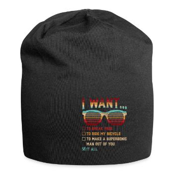 I Want To Break Free Sunglasses Funny Choice Tee - Jersey Beanie - black - Front