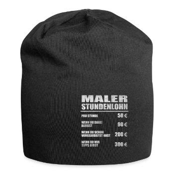MALER STUNDENLOHN - Jersey-Beanie - Schwarz - Vorne