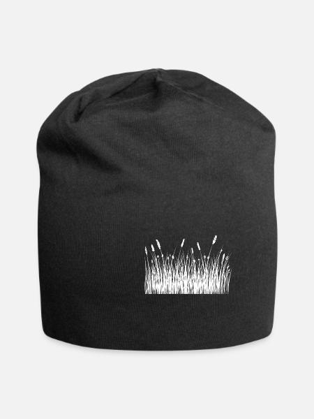 Flora Blumen Wiese Frühling - Jersey-Beanie - Schwarz