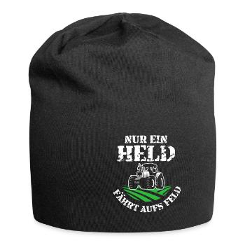 Vintage Nur ein Held fährt aufs Feld Design Bauern - Jersey-Beanie - Schwarz - Vorne