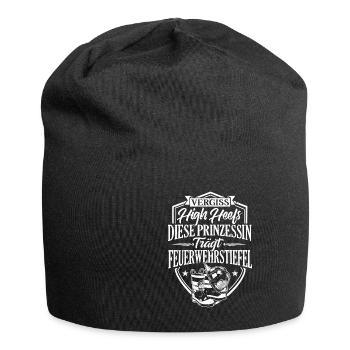 Feuerwehr Feuerwehrfrau lustig Geschenk Geburtstag - Jersey-Beanie - Schwarz - Vorne