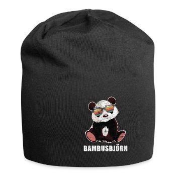Bambusbjörn Panda Lustiger Panda Sonnenbrille - Jersey-Beanie - Schwarz - Vorne