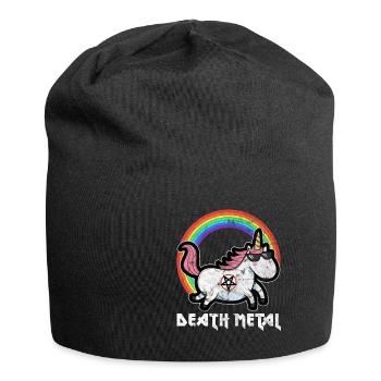 Süßes Death Metal Unicorn Punker Musik Einhorn - Jersey-Beanie - Schwarz - Vorne