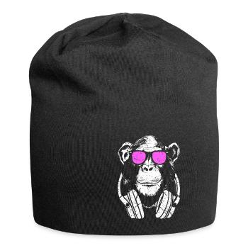 Affe DJ - Jersey-Beanie - Schwarz - Vorne