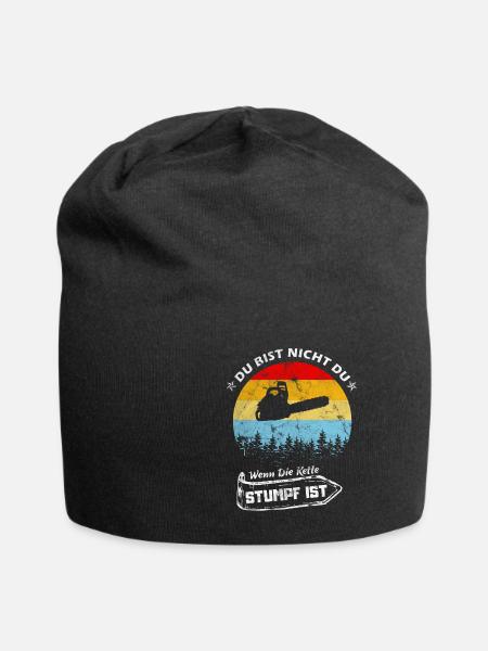 Holzfäller Kettensäge Vintage - Jersey-Beanie - Schwarz