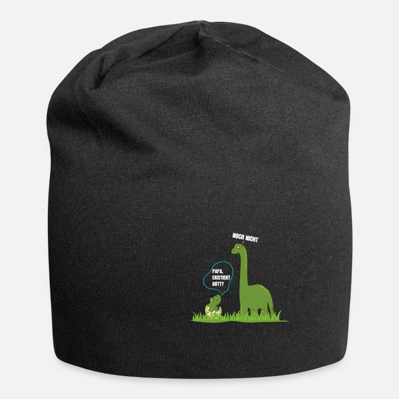 Papa existe Dieu athée dinosaure - Bonnet en jersey - noir