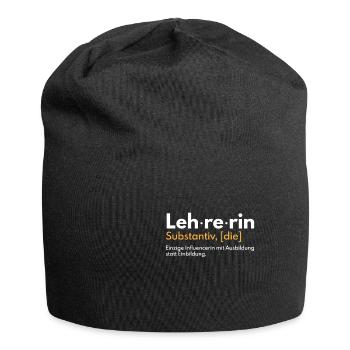 Lehrerin Substantiv Definition Influencerin - Jersey-Beanie - Schwarz - Vorne