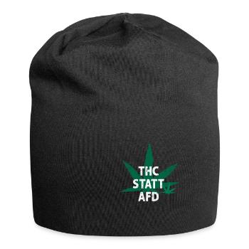 THC Statt AfD Lustiges Kiffen Cannabis Weed - Jersey-Beanie - Schwarz - Vorne