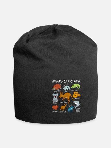 Animaux d'Australie - Bonnet en jersey - noir
