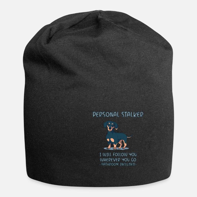 Dachshund Personal Stalker Dachshund - Jersey Beanie - black