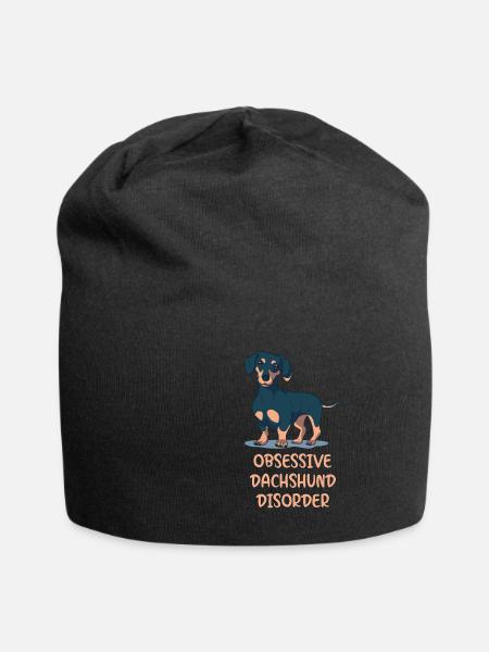Obsessive Dachshund Disorder Dachshund Dog - Jersey Beanie - black