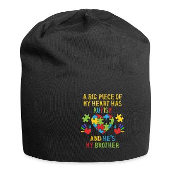 Morceau de mon cœur Frère Frère Autisme - Bonnet en jersey - noir - Devant