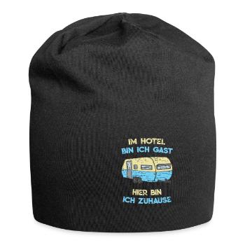 Im Hotel Bin Ich Gast Camping Wohnwagen - Jersey-Beanie - Schwarz - Vorne