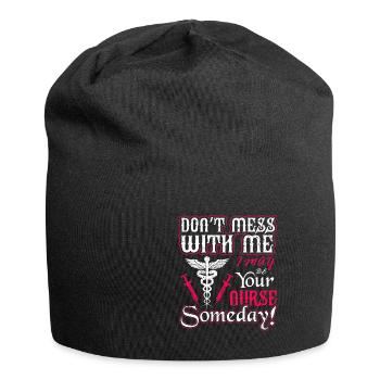 Krankenschwester Pflegekräfte Krankenhaus - Jersey-Beanie - Schwarz - Vorne