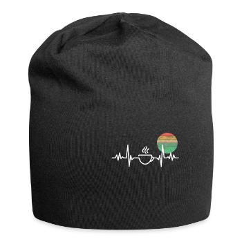 Coffee Coffee Heartbeat Coffee Drinker Lover G - Jersey Beanie - black - Front