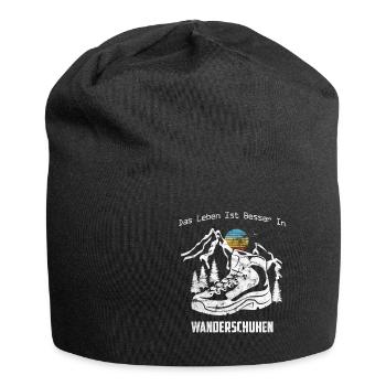Das Leben ist besser in Wanderschuhen Wanderer - Jersey-Beanie - Schwarz - Vorne
