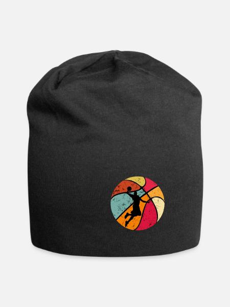 Basketball 70er 80er 90er Vintage Retro - Jersey-Beanie - Schwarz