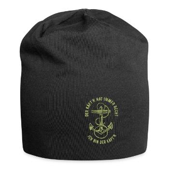 Der Käpt'n hat immer Recht - Ich bin der Käpt'n - Jersey-Beanie - Schwarz - Vorne