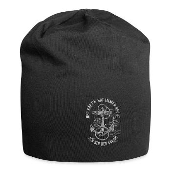 Der Käpt'n hat immer Recht - Ich bin der Käpt'n - Jersey-Beanie - Schwarz - Vorne