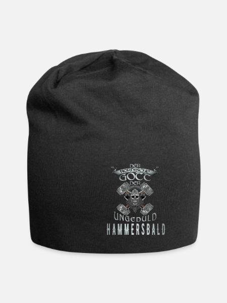 Wikinger Nordische Gott der Ungeduld Hammersbald - Jersey-Beanie - Schwarz