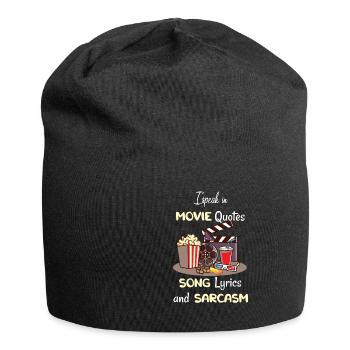 I Speak In Movie Quotes Song Lyrics And Sarcasm - Jersey Beanie - black - Front
