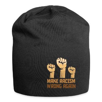 Black Make Racism Wrong Again - Jersey-Beanie - Schwarz - Vorne