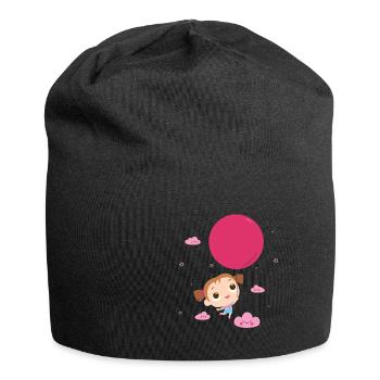 Girl Balloon & Clouds Gift Child / School Child - Jersey Beanie - black - Front