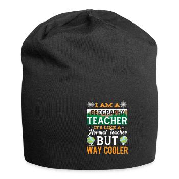 Geography Teacher Saying Geography Teacher Geography - Jersey Beanie - black - Front